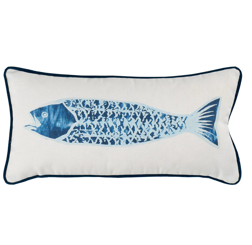 Coussin lombaire d'extérieur bleu poisson