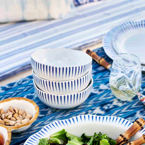 Bol à céréales/glace Sitio Stripe - Bleu de Delft (lot de 4)