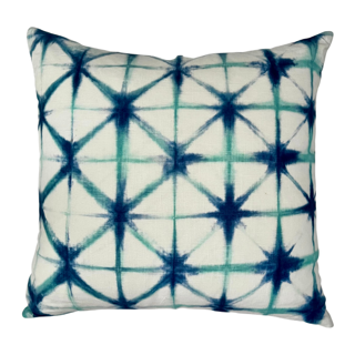 Coussin étoile bleu glacier et bleu marine