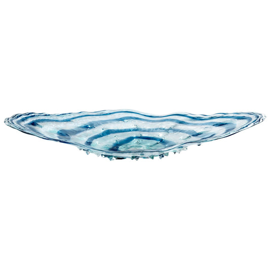 Assiette en verre Abyss - Bleu/Transparent