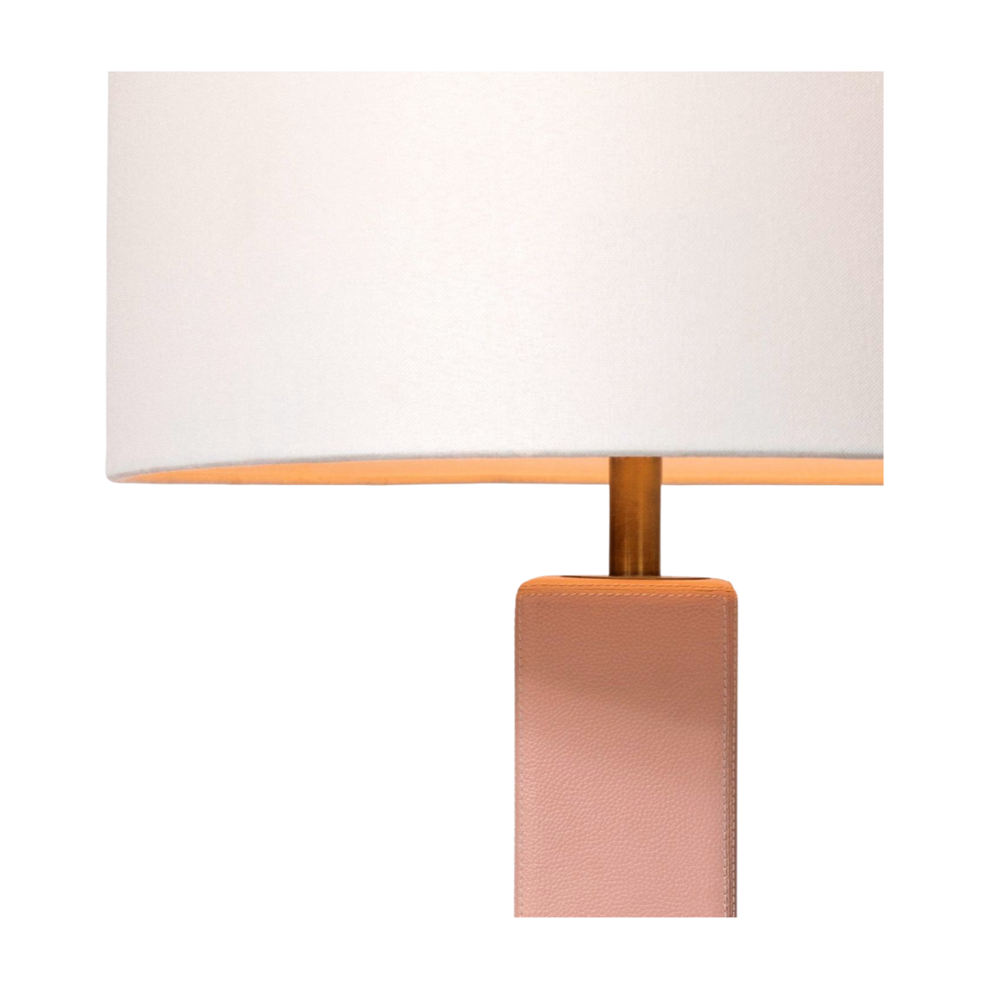 Lampe de table Charlie en cuir rose poudré