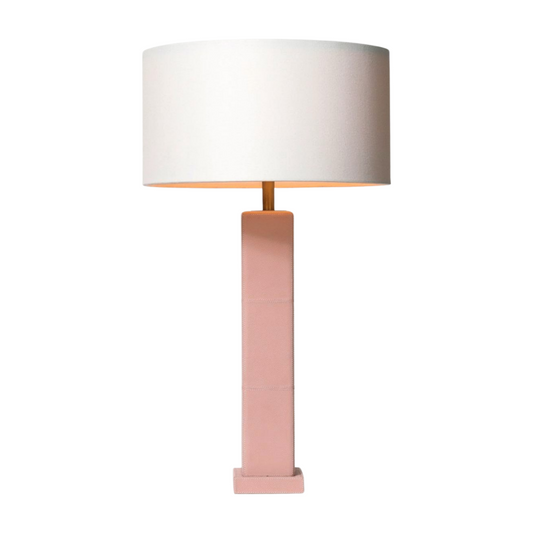 Lampe de table Charlie en cuir rose poudré