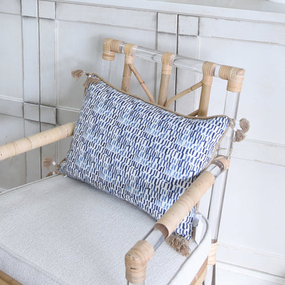 Coussin lombaire bleu cendre