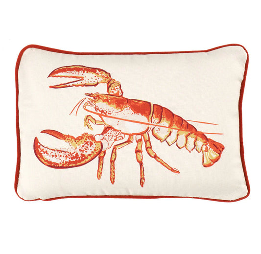 Coussin lombaire d'extérieur en velours corail UV avec bords et dossier passepoilés