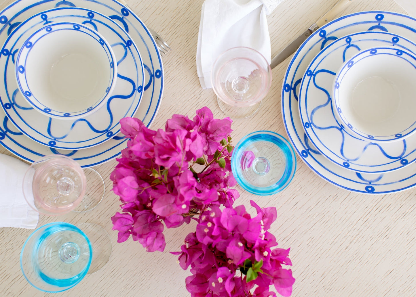 Bols en porcelaine Blue Kyma (lot de 4)