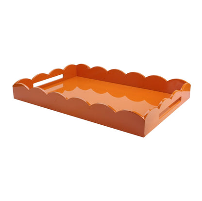 Plateau à bords festonnés orange en plusieurs tailles