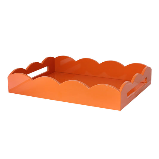 Plateau à bords festonnés orange en plusieurs tailles